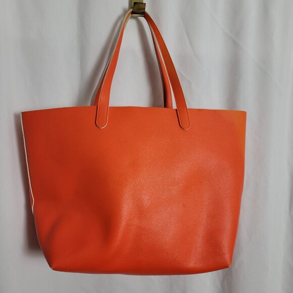 Large Tote Bag Embossed Orange Handled Beach Pool Summer Shopping useful GUC - Picture 4 of 6